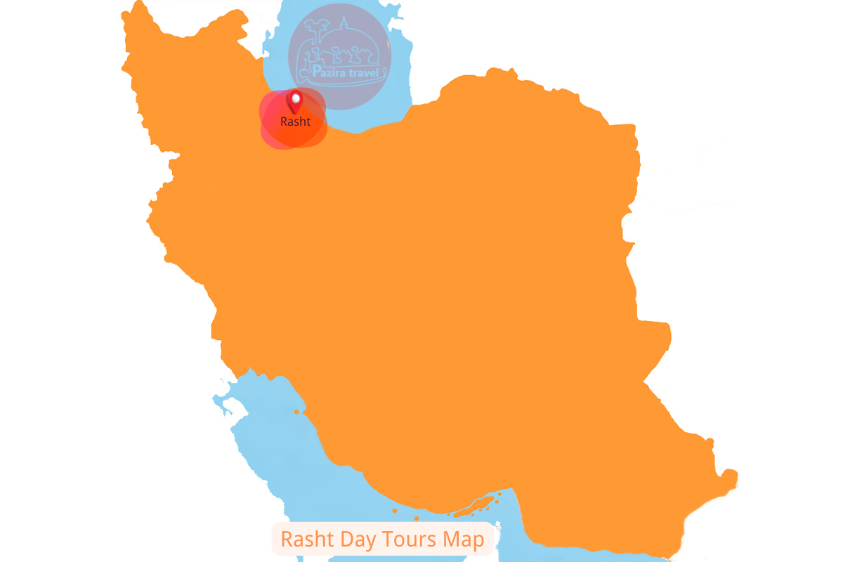 Explorez l'itinéraire du voyage Iran-Rasht sur la carte !